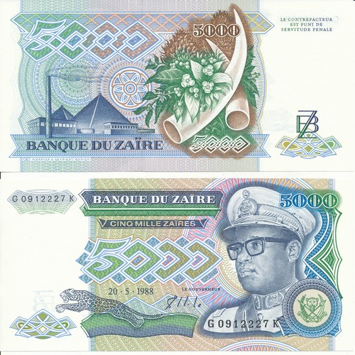 Zaire 5000 zaires 1988 unc - 5000,