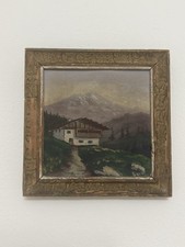 Antikes Ölbild Alpen 1944