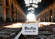 Berlin Preußen Bahnhof Eisenbahn Metallschild Schild Alu