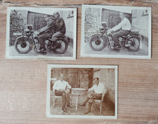 3x orig Foto 2 junge Männer mit Oldtimer Motorrad BMW R62 ca.1930 XL-Format 9x12