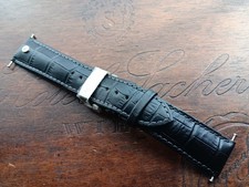 Bruno Söhnle Glashütte 22mm Lederband mit 20mm Faltschließe Schwarz