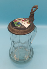 Humpen Bierkrug Zinn Deckel