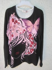 PULLOVER, schwarz mit Muster