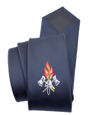 Krawatte blau mit Emblem Feuerwehr Krawatte Binder Schlips Regates