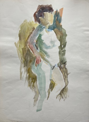 Aquarell stehender weiblicher - stehender,