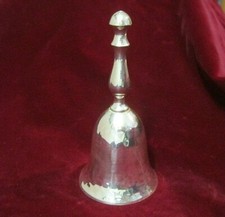 Handglocke Tischglocke Weihnachtsglocke schöner Klang, silberfarben 11 cm hoch 