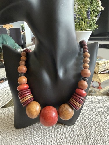 Massive boho holzperlenkette - massive,