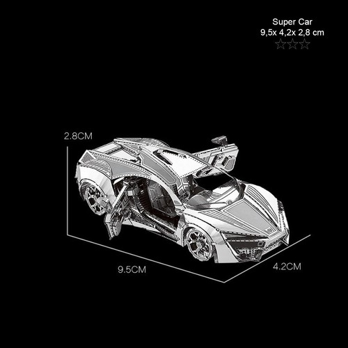 Super car laser metall - car, 3d