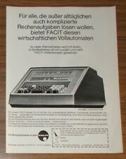 Seltene Werbung FACIT 10-07 Tischrechner Rechenmaschine 1967