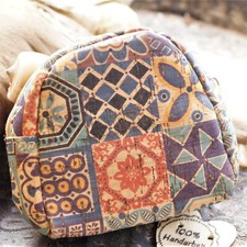 Öko Kork Geldbörse Vegan Leder Naturkork Bunt Floral Bedruckt Geldbeutel Groß