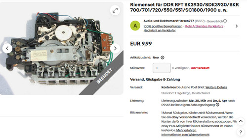 Riemenset für ddr rft - riemenset,