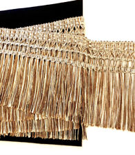 ab 1 m Luxus Fransen 12cm breit champagner Schnittfransen Tanzfransen Spitze DE
