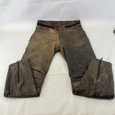 Braune Leder Motorradhose Vintage Leder Biker Lederhose W34" L32"