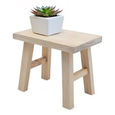 Holz Blumen Hocker natur