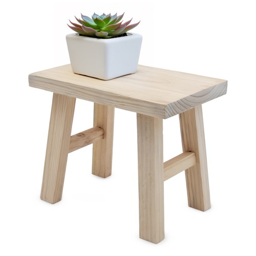 Holz blumen hocker natur - holz,