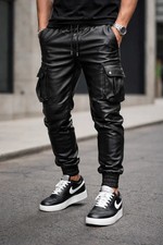 Herren Schwarze Cargo Biker