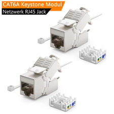 Keystone RJ45 Jack Modul Cat.6a werkzeuglos STP Netzwerk Adapter Buchse für CAT7