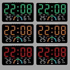 Temperatur und Luftfeuchtigkeit LED Uhr mit Datumsanzeige und Wecker für Bürogebrauch