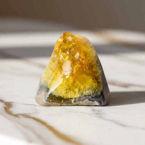 Gelbe amethystdruse 8cm - amethystdruse,