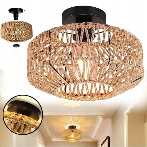Vintage rattan deckenlampe - rattan,