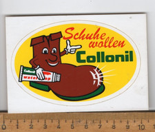 alter Aufkleber :  Collonil  Schuhe putzen      (O5-5-22-1$)