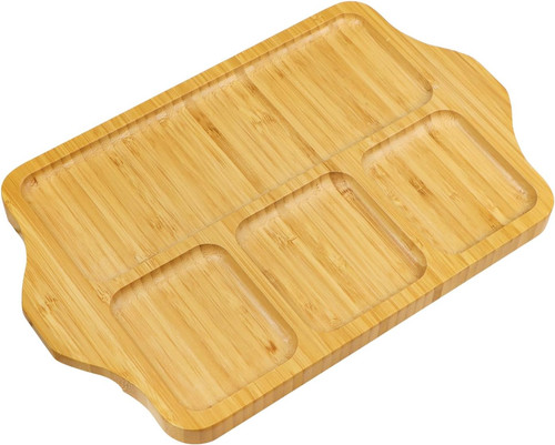 Bambus snack serviertablett - snack,