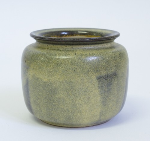 Getöpferte vase braun breit - vase,