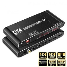 4K 60Hz HDMI 2.0 Matrix 4X2 Switch Splitter mit Toslink Optic Audio ARC HDCP2.2