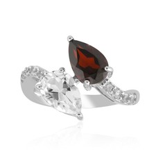 Cavill Damen Ring 3ct Granat Tropfen Topas 925 Silber Echtschmuck