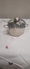 Kochtopf Edelstahl 18/10 klein D 15cm Thermoboden + Glasdeckel ca.: 1 ltr.