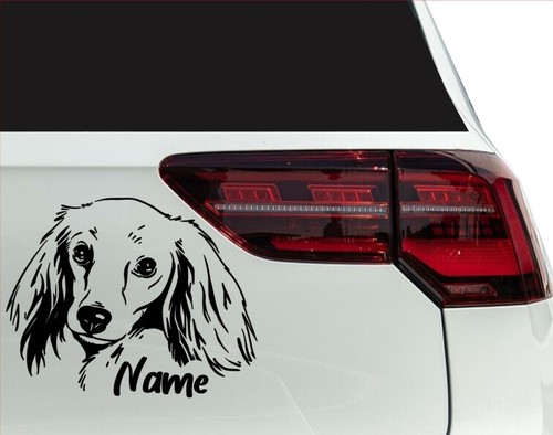Aufkleber hund langhaardackel - hund,