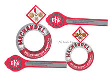 x7461 RYBNIK O./S. Brüder Kopietz MACHANDEL 2x Likör-Etikett liqueur label