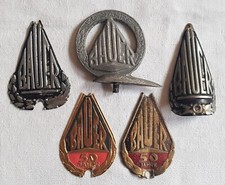 4x Altes Steuerkopfschild + Schutzblechreiter Fahrrad- Metallwerke L. Bauer Co.