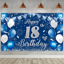 18. Geburtstag Banner Blau