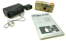 Rollei A110 Goldversion Atom Emblem Blitz Tessar 1:2,8/23mm Pocket 110 KT-1345