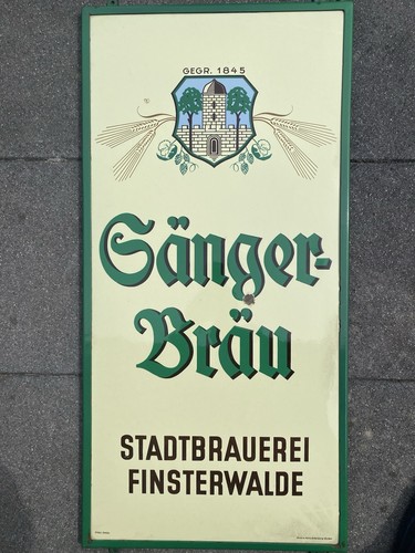 Emailschild sänger bräu - emailschild, sänger-bräu