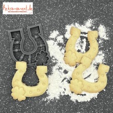 Keksausstecher Cookie Cutter Hufeisen horseshoe Glück Luck Teig Dough Plätzchen