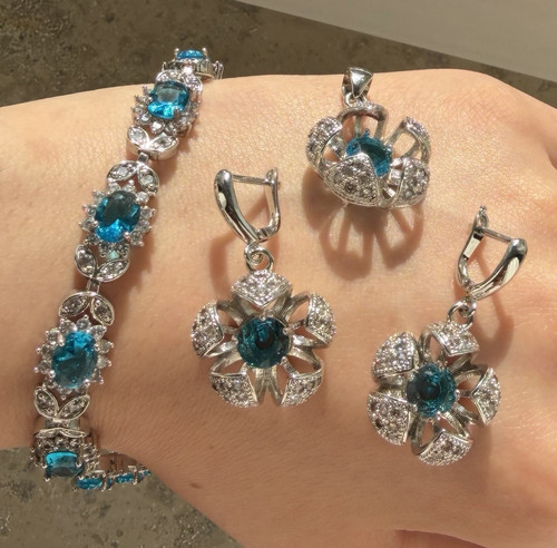 Schmuckset silberfarben mit