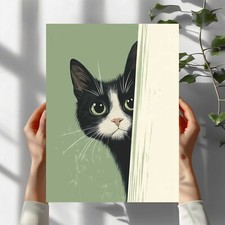Spähende Katze Premium Poster