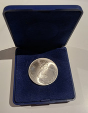 Silbermünze 5 Dollar Elisabeth Canada 1976 Olympiade Montreal im Etui
