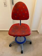 Moll Kinderdrehstuhl, verstellbar in 3 Dimensionen, Gestell Blau, Polster: Zebra