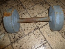 Flach-HANTEL alt, ist aus Eisen diese FITNESS-HANTEL-GEWICHT 10,4Kg. selten/rar