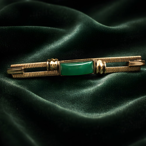Jugendstil brosche bronze mit - bronze,