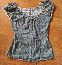 Orsay: sexy Shirt Tunika Top Bluse Carmen Rüschen Baumwolle Gr. S / 36-38