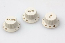 ST Knob Set (3) Parchment Small No's fit to Strat® US/CTS Potis