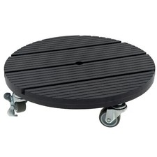 HRB WPC Rolluntersetzer Pflanzenroller Blumenroller rund Ø-30 cm anthrazit