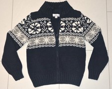 Strickjacke Jungen Größe 140 Jonas Nielsen Norwegermuster dunkelblau