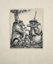 Weber, Hauptsache er spurt. 7.12.75. [Signierte Original-Lithografie].