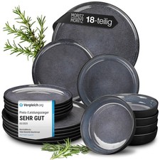 Geschirrset 6 Personen blau - Tafelservice 18 teilig - Geschirr Set 