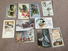 10 antike/vintage Weihnachts-, Neujahrsgrußkarten ab 1907 um 150